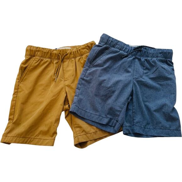 Old Navy Quick Dry Drawstring Shorts Bundle Brown Blue Elastic Waist Size 6/7 - Picture 1 of 6